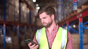 Senior caucasian white warehouse quality control supervisor performing the inventory inspection inside the warehouse, quality control - warehouse staff checking the holding inventory. - Powered by Shutterstock - Get 15% off with code: PIKWIZARD15