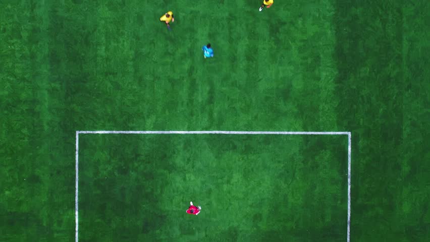 Playing mini football on the green