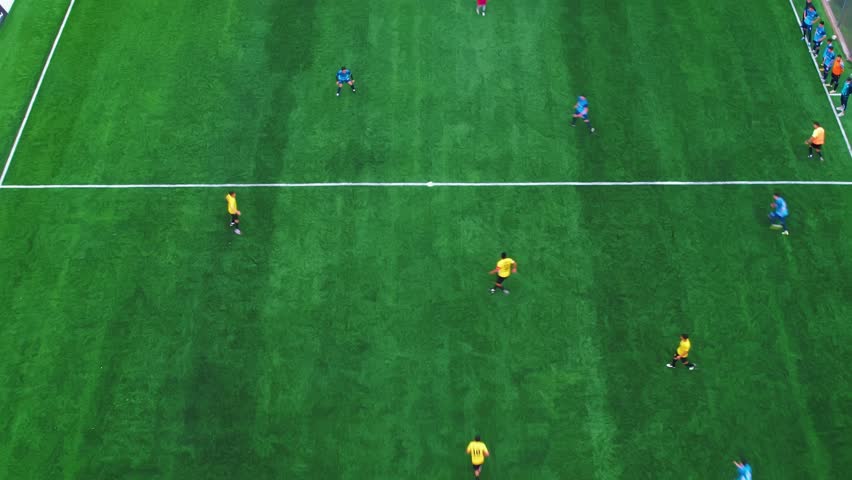 Playing mini football on the green