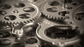 Dark Gray Metallic Gear Mechanism Cogs Working Footage. - Powered by Shutterstock - Get 15% off with code: PIKWIZARD15