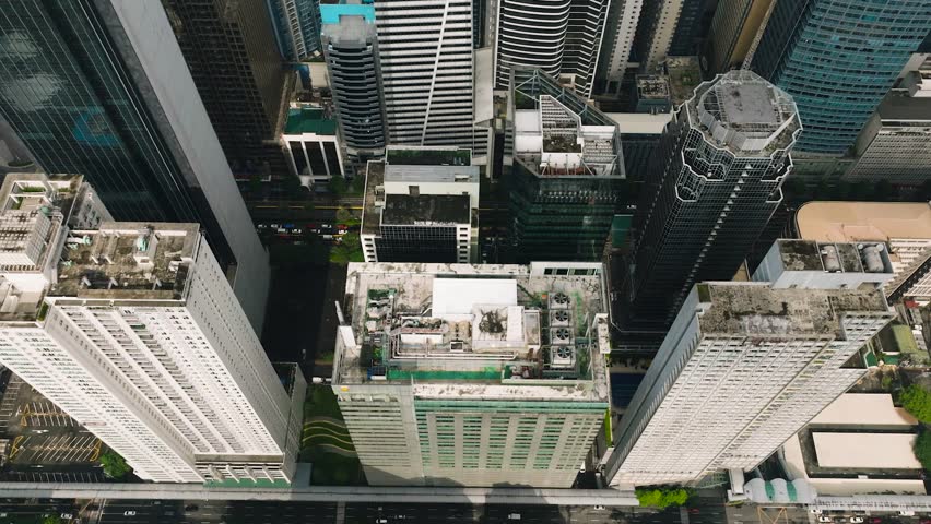 Residential buildings and streets in Makati City. Metro Manila, Philippines.