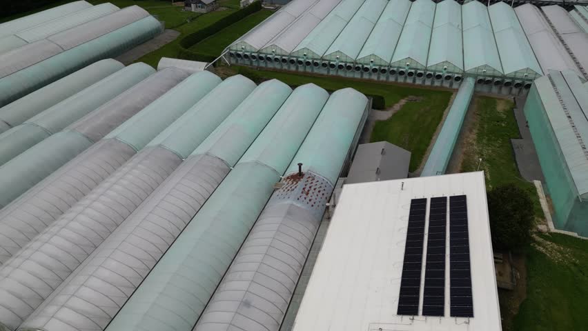 Drone Aerial Views of Greenhouses (Business) in Southern Ontario Canada