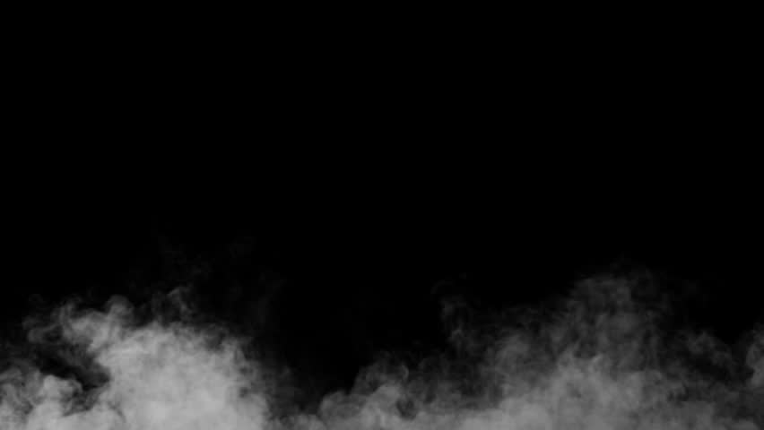 Turbulent cold steam or smoke. Swirly dust animation. Spooky mist background. Loop. Embedded alpha channel