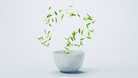 Chinese ancient teapot and teacup with tea leaves, 3d rendering. Motion graphic. - Powered by Shutterstock - Get 15% off with code: PIKWIZARD15