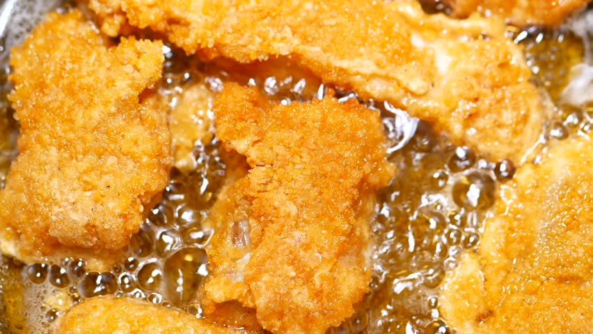  Fried chicken in deep fry outdoor 