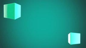 Cyan teal turquoise Abstract 3d render cubes  boxes pattern geometric background with cubes, motion design, 4k seamless looped animation moving tiles empty copy space for products and logo place intro - Powered by Shutterstock - Get 15% off with code: PIKWIZARD15