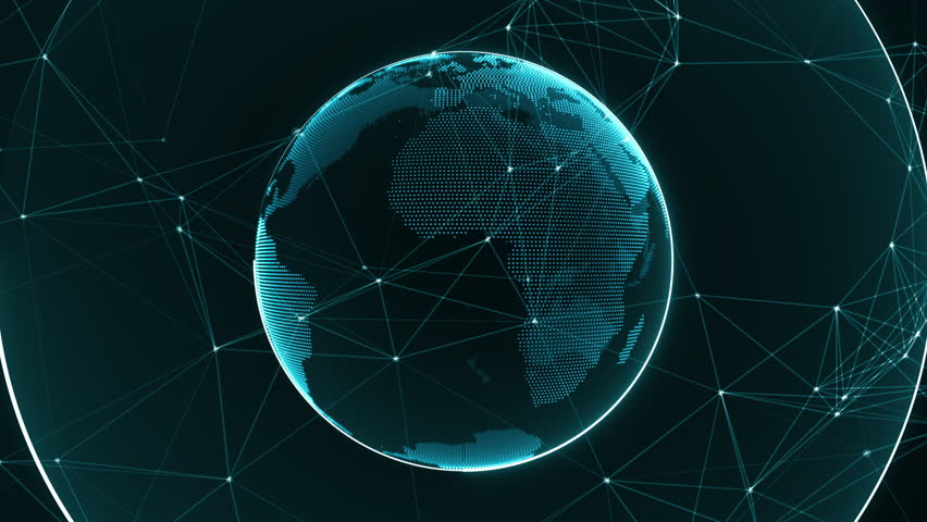 hexagon element animation digital animation generated digital technology data world