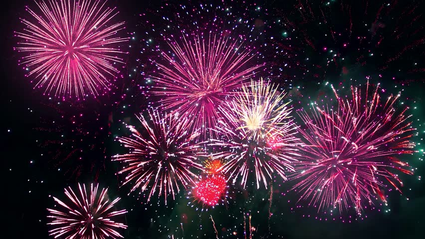 Amazing Fireworks animation 4k Loop with sound. Use the add or screen blend mode to add it to your footage