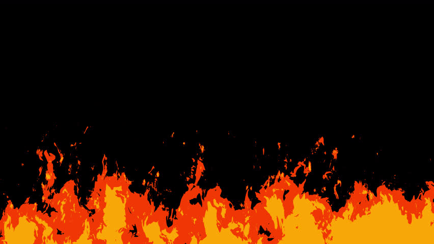 2D Cartoon Fire on a Transparent Background. 2D Fire. 4K