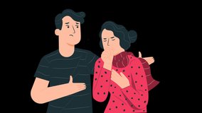 sick woman touching with her partner man taking care of her animation 4k on alpha channel - Powered by Shutterstock - Get 15% off with code: PIKWIZARD15