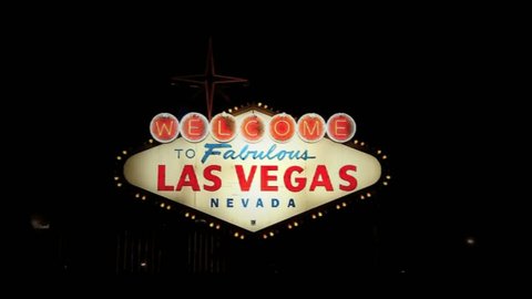 welcome to Las Vegas sign at night, time, Stock Video
