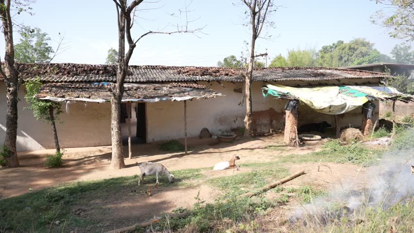 Indian village house in slow-motion