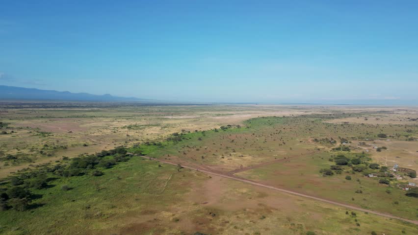 Beautiful African landscape on the background of Kilimanjaro. Kenya. Africa. beautiful view of the African savanna and Kilimanjaro volcano