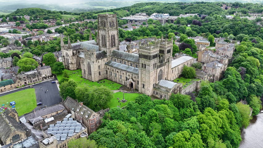 Aerial Of Durham Cathedral, Northern England