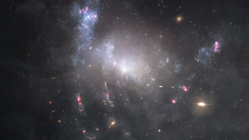 Galaxy Space flight exploration travel spider galaxy . 4K looping animation of flying through glowing nebulae, clouds and stars field.Elements furnished by NASA image.