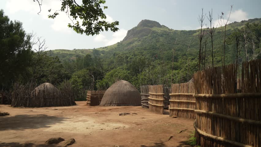 View of Mantenga Cultural Village, a traditional Eswatini settlement, Malkerns, Eswatini, Africa