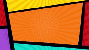 Comic background animation | 4k animated radial rays and dots pattern | Motion graphics and digital composition | 4k video Animation background
