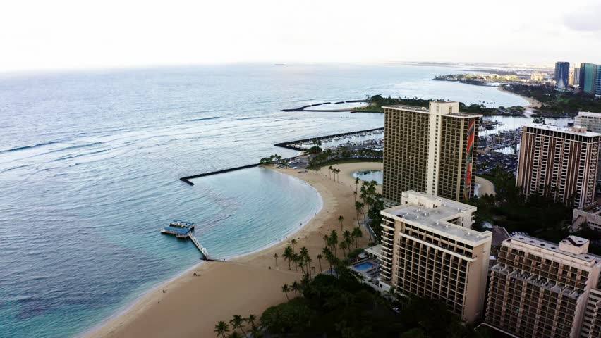 Drone shot of Honolulu