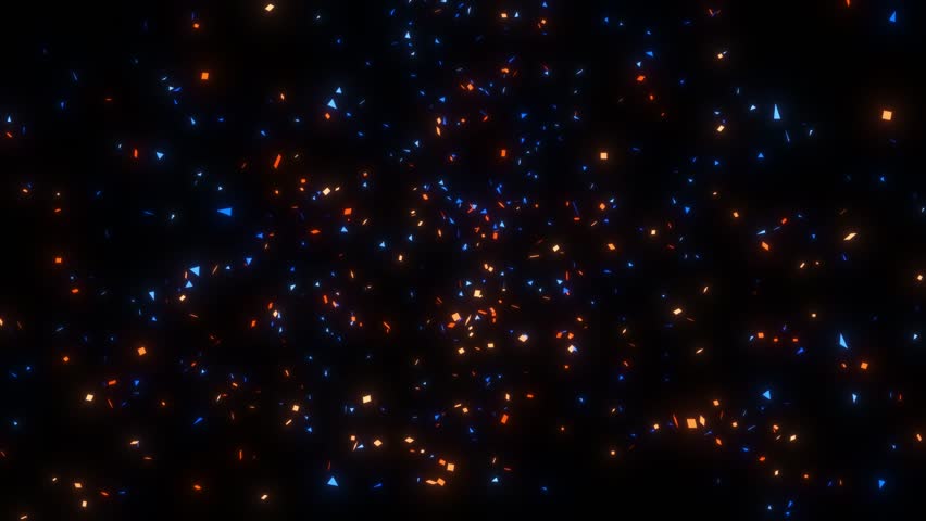 Confetti.Colourful festive animation of confettis shooting out from bottom of screen. Render animation. Confetti party explosion effect- Double burst of festive colourful particles. firecracker effet