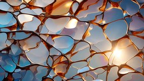 Rippling surface composed of glass and golden metal, reflections of light, abstract animated background - Powered by Shutterstock - Get 15% off with code: PIKWIZARD15