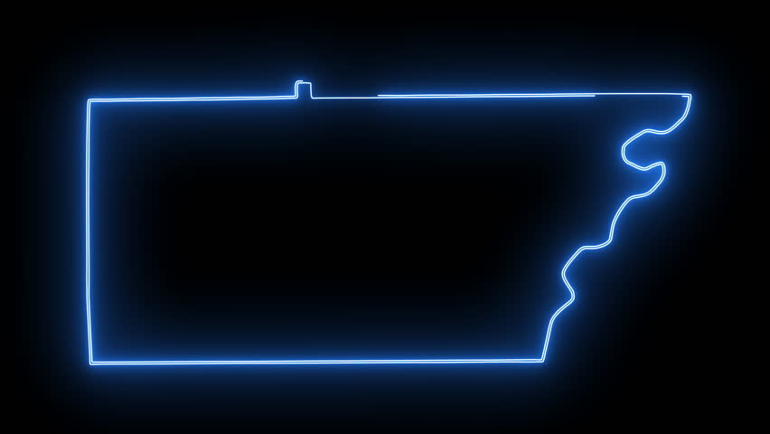 map of Carmel in Indiana with a neon effect that glows blue