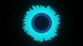 Blue Bar graph shaped around the circle and orange dots moving. Oszillator, HUD display, interface. - Powered by Shutterstock - Get 15% off with code: PIKWIZARD15