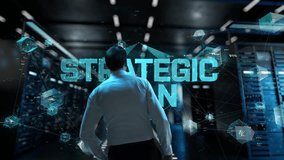 Strategic Plan. IT Administrator Activating Modern Data Center Server with Hologram. - Powered by Shutterstock - Get 15% off with code: PIKWIZARD15