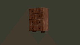 A wooden dresser with six drawers. The dresser is brown and has a dark green background - Powered by Shutterstock - Get 15% off with code: PIKWIZARD15