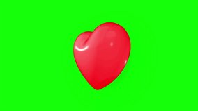 3D Emoji Animation with rotating Red Heart Icon on green screen chroma key, 4K - Powered by Shutterstock - Get 15% off with code: PIKWIZARD15