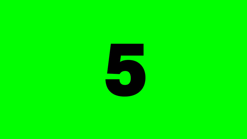Animated Background of Countdown Numbers 5 to 0. Web Content with 4K Resolution.