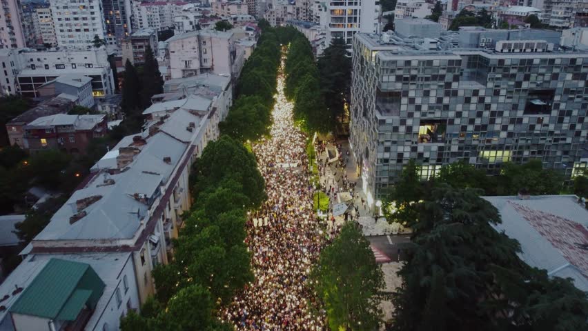 Protest against Russian law in country georgia