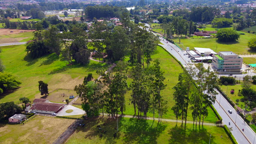 Aerial video in the Llanogrande sector, in the city of Rionegro, Antioquia, Colombia.