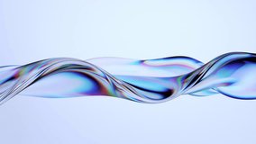 Abstract animation, background design with iridescent wave, 4k looping video, 3d render - Powered by Shutterstock - Get 15% off with code: PIKWIZARD15