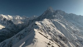 Aerial landscape of Himalaya mountains view from Mardi Himal, Pokhara, Nepal, Asia - Powered by Shutterstock - Get 15% off with code: PIKWIZARD15