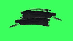 Abstract Black paint brush, different strokes appears from both sides against green screen background. Easily used in any  video for titles, custom text, important points. 4k resolution. - Powered by Shutterstock - Get 15% off with code: PIKWIZARD15