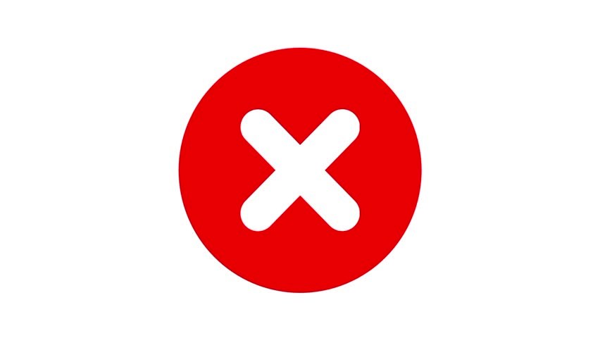 Red x circle sign icon isolated on white background. Red cross symbol animation video.
