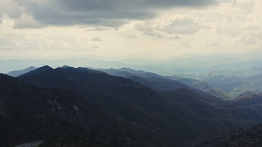 Aerial view of Blue Ridge Mountains outside of Asheville North Carolina