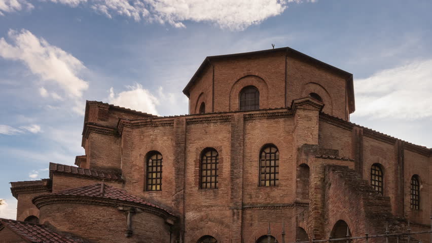 Basilica di San Vitale at morning, one of the most important examples of early Christian Byzantine art in Europe,built in 547, Ravenna, Italy