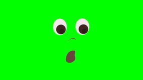 Cartoon eyes, brows,nose and talking mouth or girl or woman face on green screen for insert, chroma key green screen motion graphics stock video 3D animation. Ultra high resolution. lip syncing Facial - Powered by Shutterstock - Get 15% off with code: PIKWIZARD15