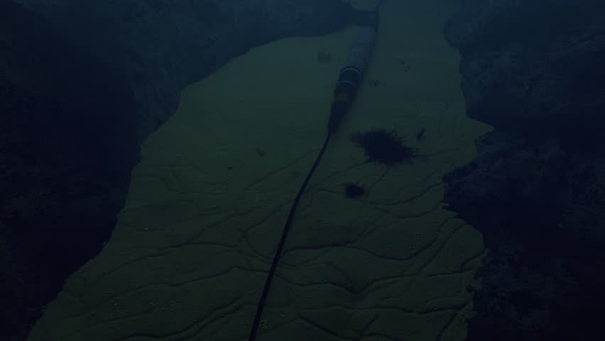 Communication cables. Under water Submarine Cable Repeater under sea. Optical Repeaters. Submarine Cable Repeater under sea. Realistic 3d image. Intercontinental networking communications cables.