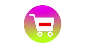 A colorful shopping cart icon with a gradient background. The cart is white with a red rectangle in the center and is set against a circular gradient background transitioning from pink to green. - Powered by Shutterstock - Get 15% off with code: PIKWIZARD15