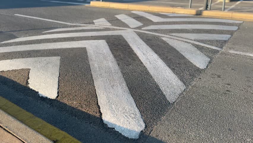 Parking lot road with humps and stop sign intersections