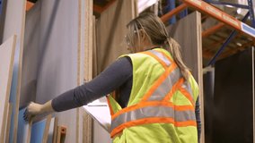 Worker inspecting wooden boards in distribution warehouse - Powered by Shutterstock - Get 15% off with code: PIKWIZARD15