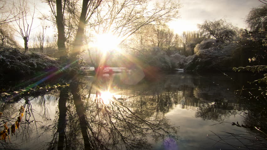 Sunrise in the pond time lapse