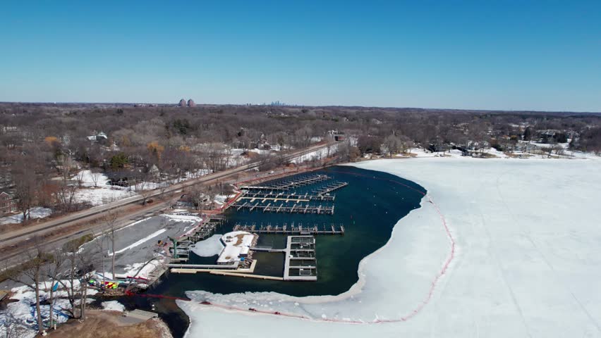 Lake Minnetonka during the winter months in Minnesota