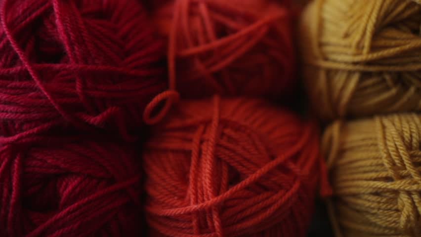 Vibrant balls of stacked wool