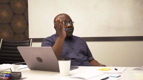 Businessman talking at laptop in office meeting - Powered by Shutterstock - Get 15% off with code: PIKWIZARD15