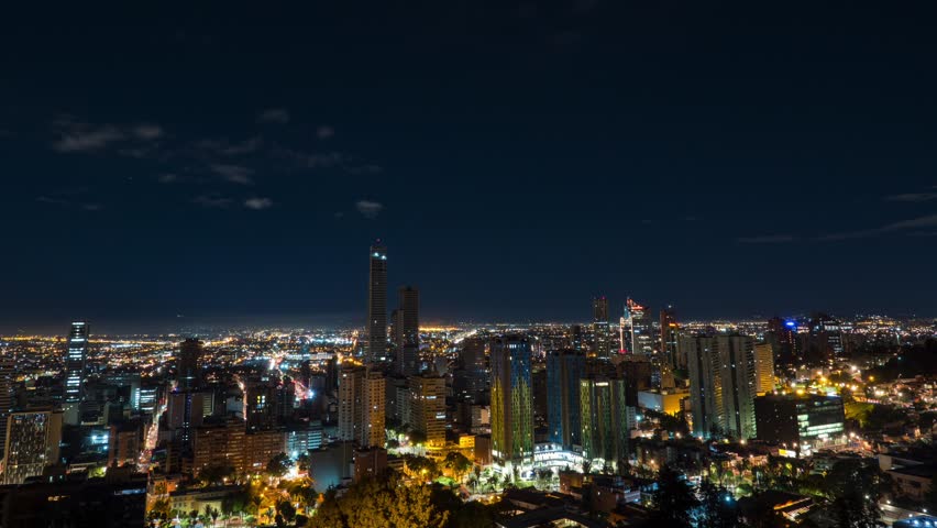Sunrise timelapse overlooking Bogota city center