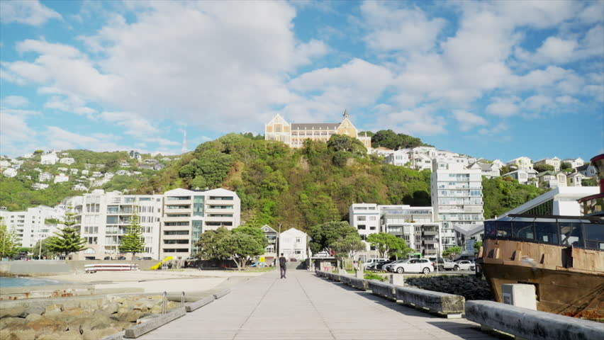 Wooden Pier near the boat cafe in Wellington New Zealand
