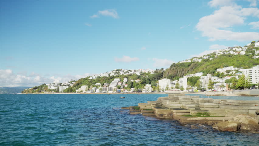 Wellington stone slabs in near Oriental bay, New Zealand
